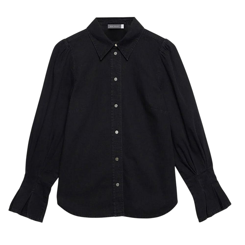 Mint Velvet Washed Black Denim Shirt